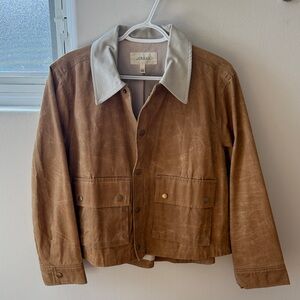 THE GREAT. The Waxed Swingy Jacket in Walnut